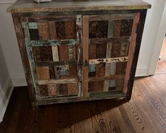 console, cabinet, painted chest