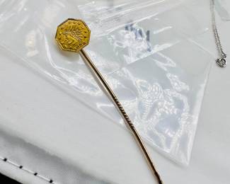 Indian head gold coin stick pin