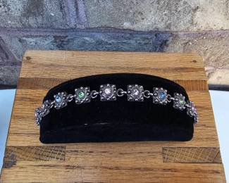 Vintage MultiColored Stone Bracelet  Tested  See Pictures