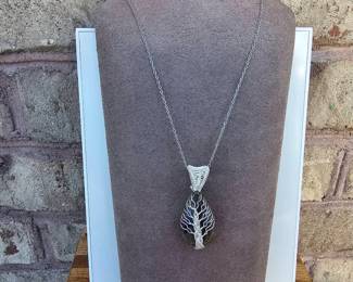 Labradorite Tree Of Life Wire Wrapped Necklace  Tested  See Pictures  Video