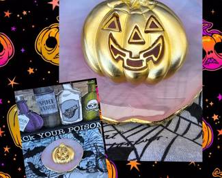 JackOLantern Brooch  Vintage  Gold Tone  Metal  Halloween Pumpkin Brooch  See Video