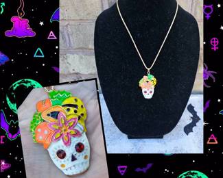 Sugar Fruit Skull Necklace See Video