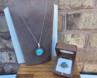 Solar Quartz Necklace Mosaic Jasper Ring  Tested  See Pictures