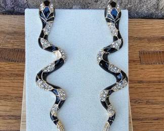 Snake Earrings With Rhinestone