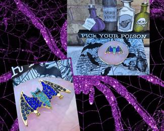 Devilish Rhinestone Bat Brooch See Video