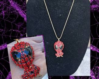 Spider Man Rhinestone Necklace See Video