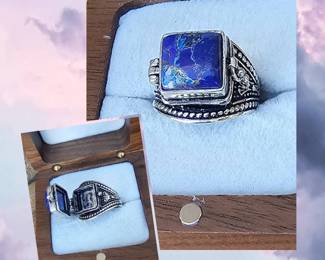 Poison Ring SemiPrecious Stone  Secret Medication Stash  Tested  See Pictures