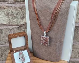 Heavenly Dolomite Ring Necklace  Tested  See Pictures