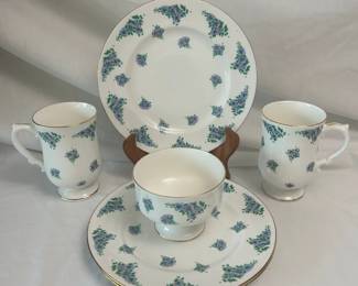 Royal Victoria Blue Flower Set, Fine Bone China, England