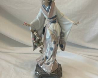 Lladro Made In Spain Geisha With Parasol