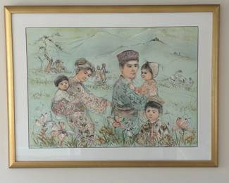 Edna Hibel Family On The Tokaido Road Lithograph Pencil Signed