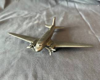 Pewter Toy Airplane