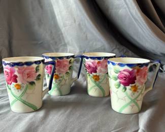 TeOh Nippon Vintage Chinese Handpainted Tea Mugs