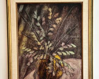 Textured Painting, Oil On Canvas, Still Life, Signed