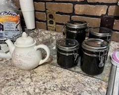 Canister set and very pretty teapot.