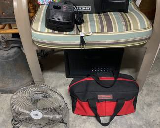 Fan and Craftsman drill, vacuum, flashlight, sander with charger, no battery. 9.2 volt. Like new.