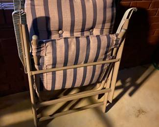 2 cushioned outdoor patio chairs