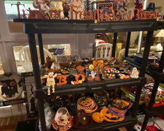 Halloween items and glassware