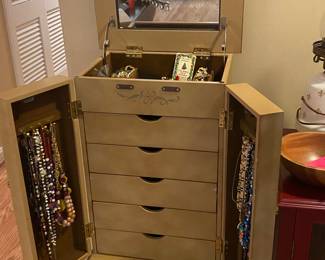 Jewelry armoire (shown opened)