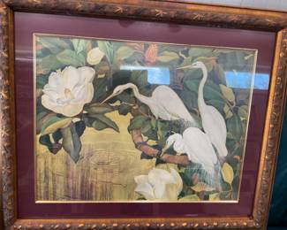 Framed Egret Print - 41” X 34”