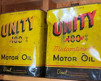 Unity Motor Oil Cans