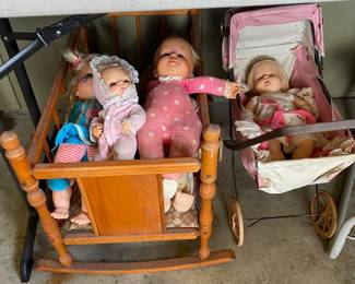 Baby Dolls, Stroller and Crib