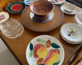 Assorted Decorative Plates and Glass