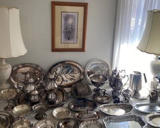 Assorted Silverplate Items and some Sterling Weighted Pieces