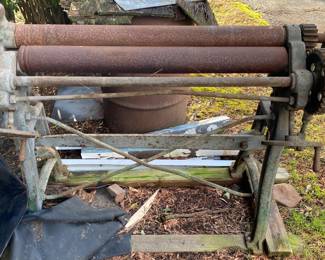 Antique Bertsch Sheet Metal Plate Roll