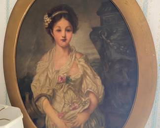 Old Signed Female Themed Oil Painting