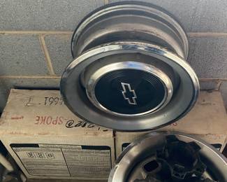 Pair of Vintage Chevrolet Dog Bowl Wheels