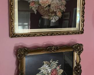Antique framed needlepoint