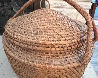 Seagrass covered basket