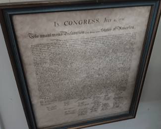 Framed reproduction of the US Constitution