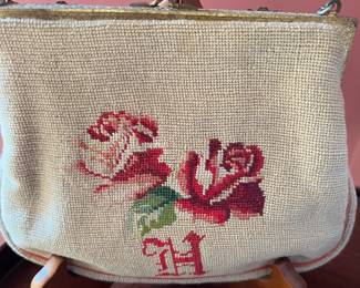 Vintage needlepoint clutch 