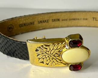 Genuine snake skin belt