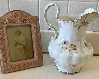 Vintage photograph and porcelain pitcher