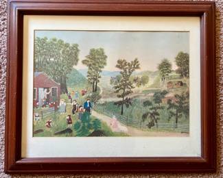 Framed print "Marry & The Little Lam" by Grandma Moses 