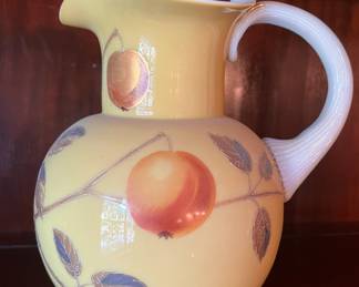 Painted glass water pitcher