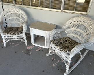 White wicker furniture