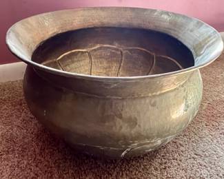 Large brass cauldron