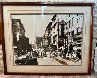 Large framed vintage photographs of Gay Street in Knoxville
