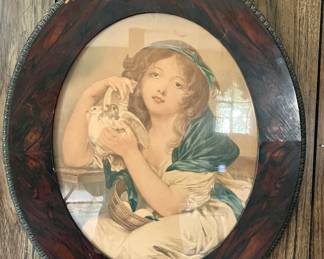 Vintage oval framed portrait