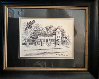 Framed illustration of Kingston Pike signed by M. Angel