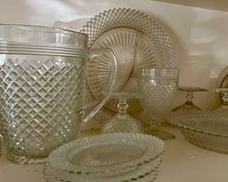 Federal diamond cut glass dishware