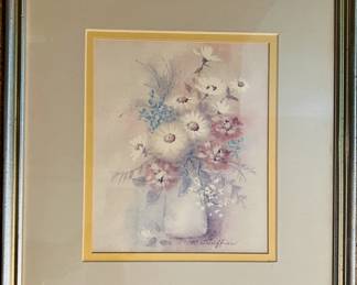 Framed watercolor signed by R. Hoeffner