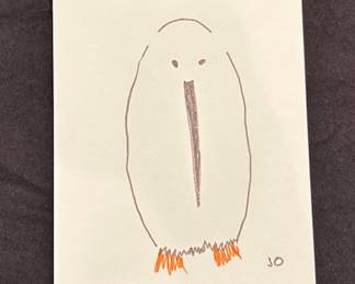 Jo Lathwood (1902-1987), Penguin Christmas Card, signed Jo. #28