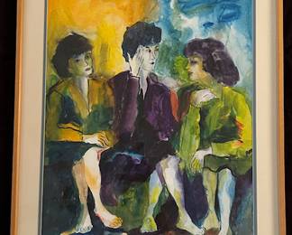 Jo Lathwood (1902-1987), Three Women Chatting, , 28.5 x 22.5 framed, signed. #6