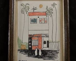 Jo Lathwood (1902-1987), My Home 1939-1977, 6 x 8 framed, signed. #16