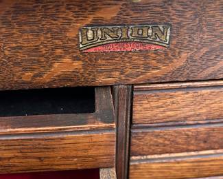 Antique Union Tool Box, Tiger Oak.